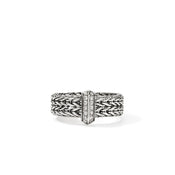 Icon Link Bar Ring, Sterling Silver, Diamonds, 6MM|RBP987362DI
