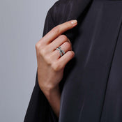 Band Ring with Black Sapphire|RBS39994BLS