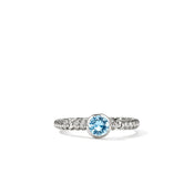 Heishi Gem Ring, Sterling Silver, Swiss Blue Topaz|RBS430311SBT