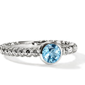 Heishi Gem Ring, Sterling Silver, Swiss Blue Topaz|RBS430311SBT