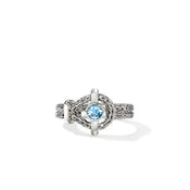 Icon Ring, Sterling Silver, Swiss Blue Topaz, 4MM|RBS973521SBT