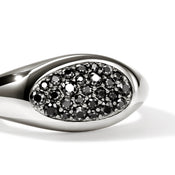 Pebble Ring, Sterling Silver, Black Sapphire|RBS9874774BLS