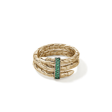 Spear Double Wrap Ring, Gold, Gemstones|RGGS986814EM