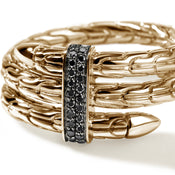 Spear Double Wrap Ring, Gold, Black Diamonds|RGGX986812BDI
