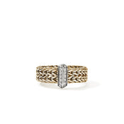 Icon Link Bar Ring, Gold, Diamonds, 6MM|RGGX987362DI