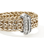 Icon Link Bar Ring, Gold, Diamonds, 6MM|RGGX987362DI