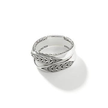 Carved Chain Stacked Signet Ring|RM900428