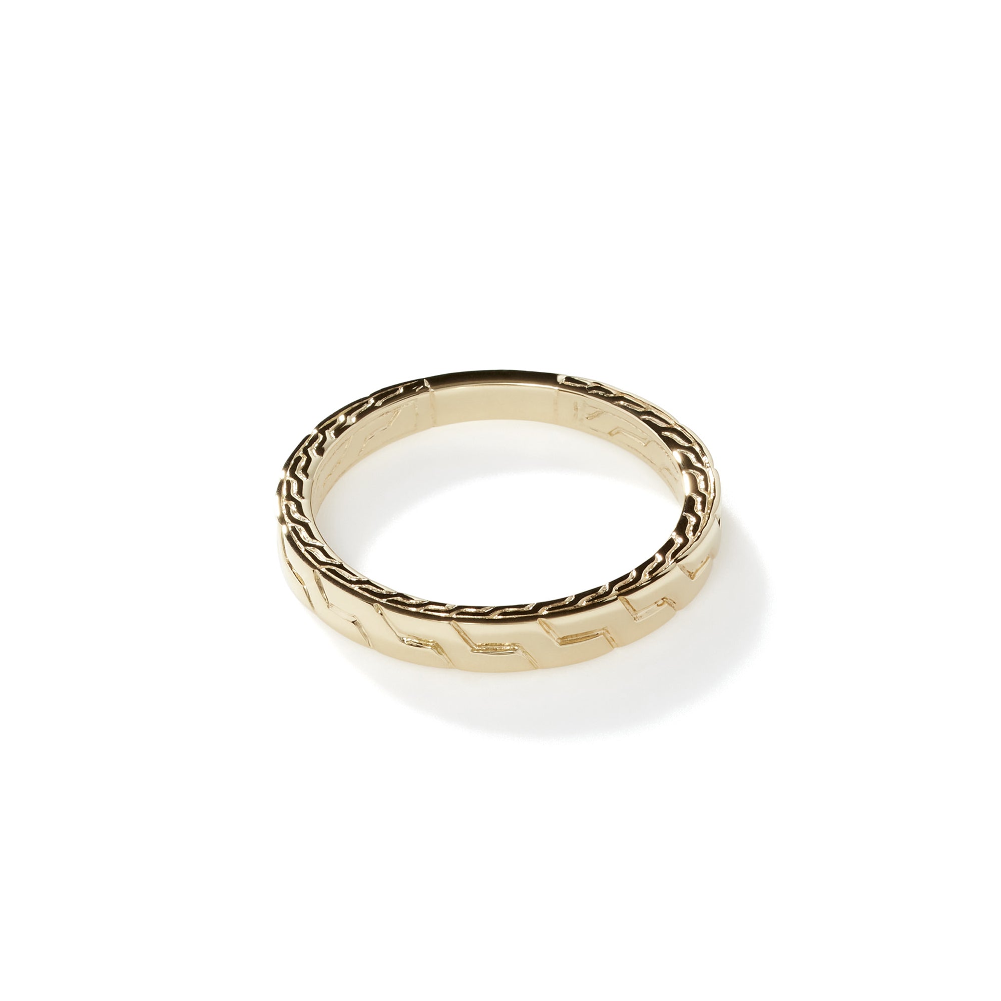Carved Chain Band Ring, Gold, Slim|RMG90621 – John Hardy