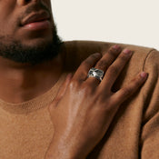 Asli Link Signet Ring|RMS904584BLSBN