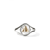 Split Gate Signet Ring, Gold, Sterling Silver|RMZZ98851