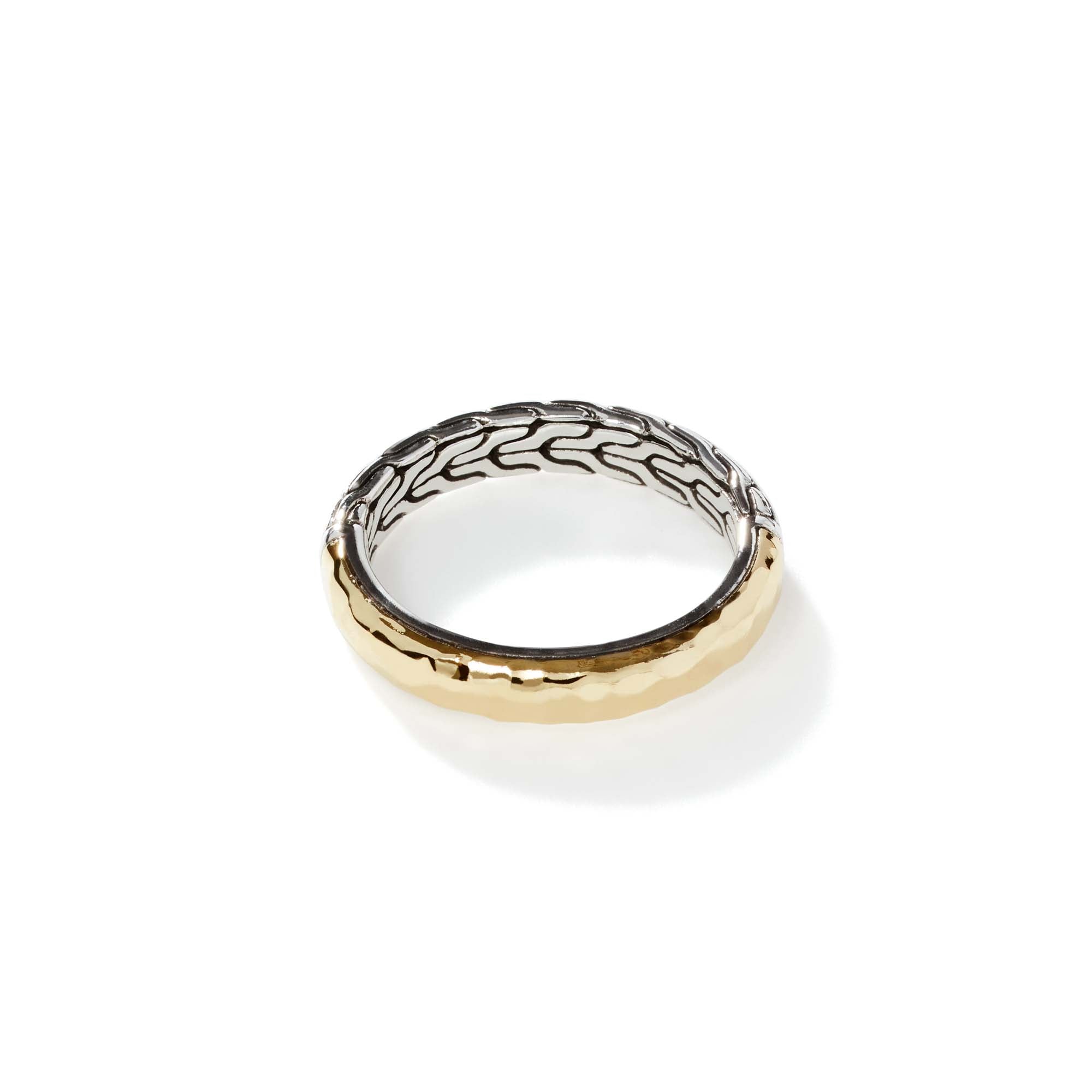 Carved Chain Palu Ring, Silver, Gold, Slim|RZ90472 – John Hardy