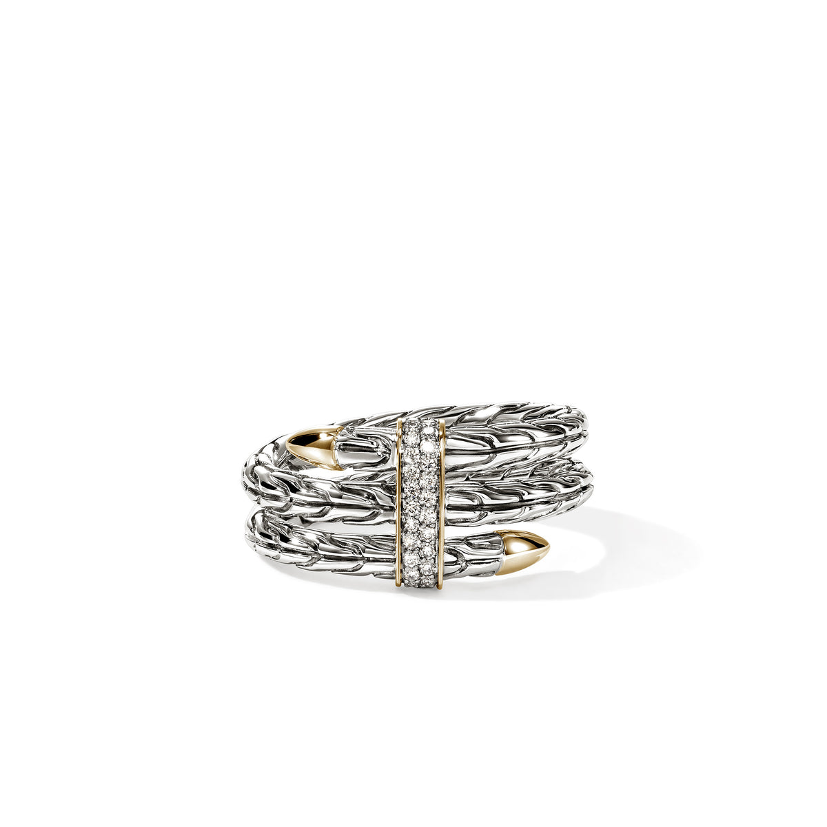 Spear Triple Tier Ring, Gold, Sterling Silver, Diamonds – John Hardy