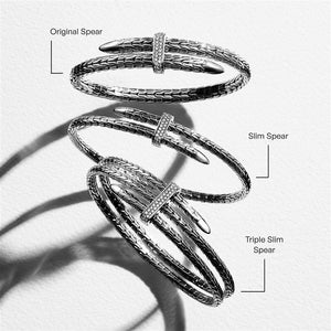 Spear Flex Cuff, Sterling Silver, Diamonds,