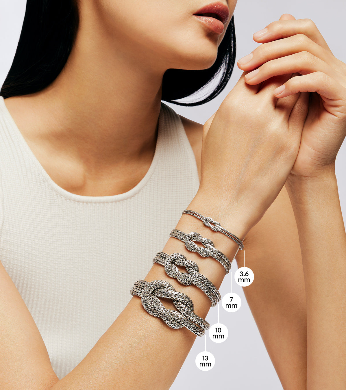 Love Knot Bracelet, Sterling Silver, 13MM|BU901034 – John Hardy